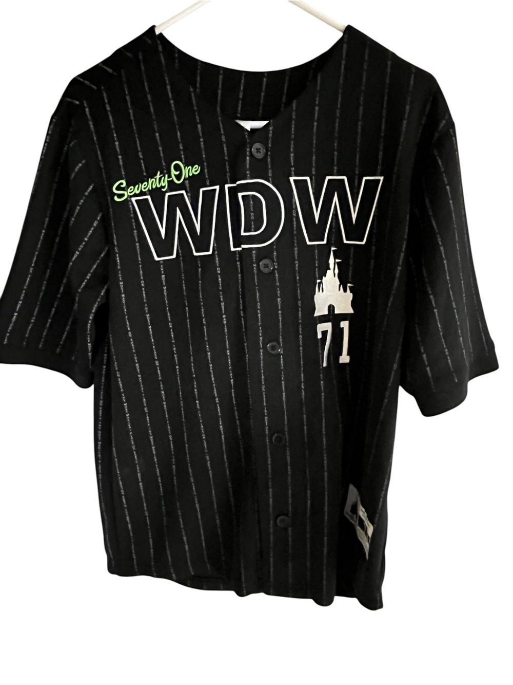 WDW SeventyOne Black Pinstripe Baseball Jersey
